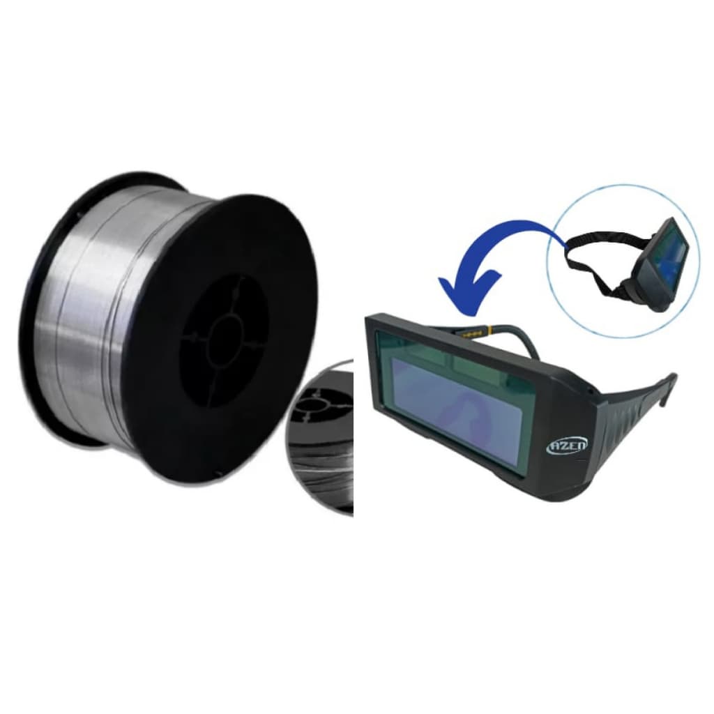 Kit Arame Para solda Mig sem Gás + Óculos de Proteção Para Olhos Soldador