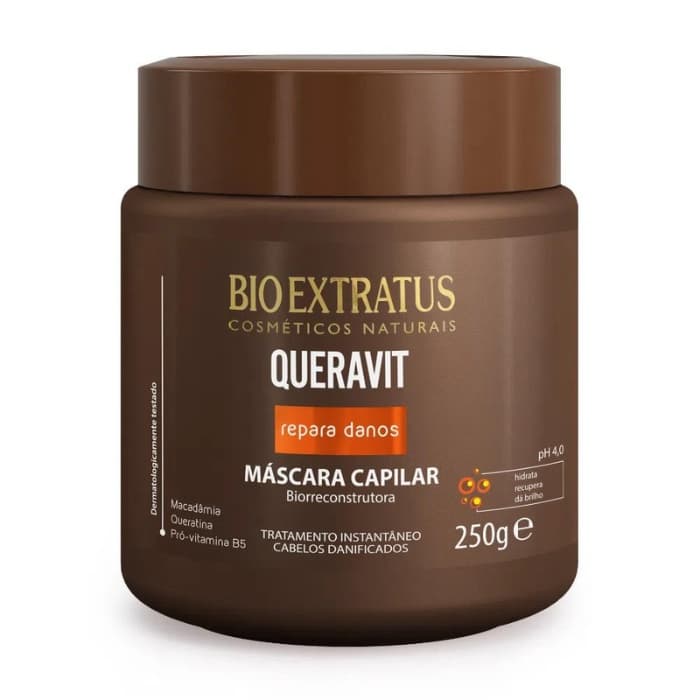 Máscara Biorreconstrutora Queravit 500g Bio Extratus/Repara Danos Capilares