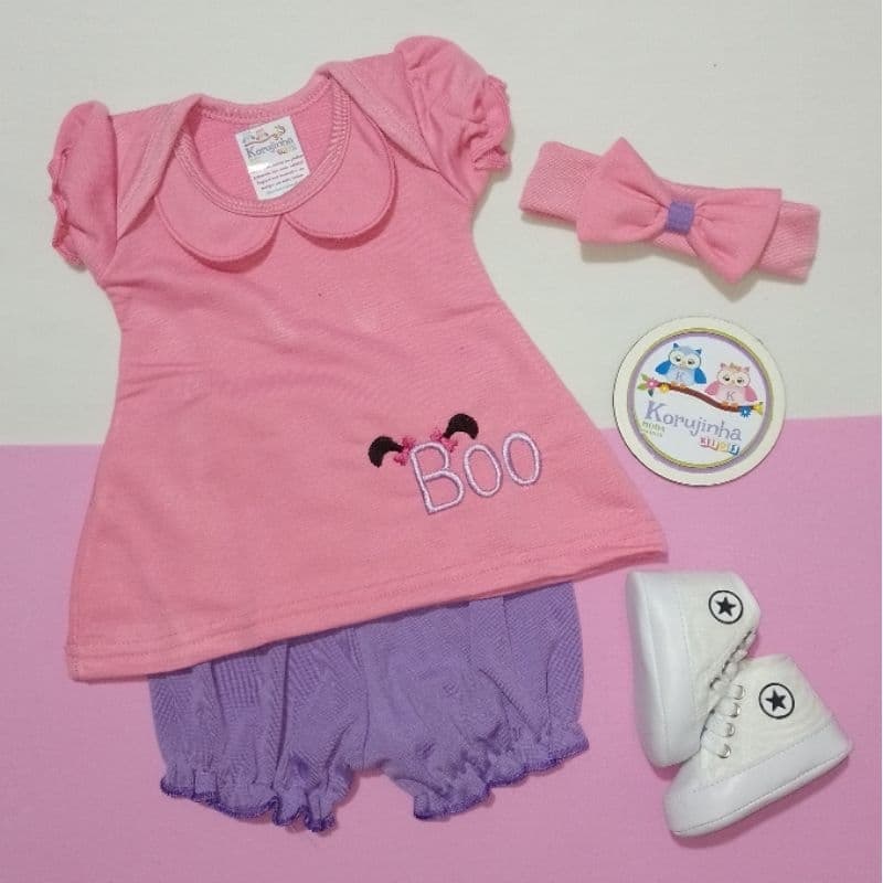 Conjunto Fantasia Bebê Boo Monstros S.A Mesversário Ítens Opcionais