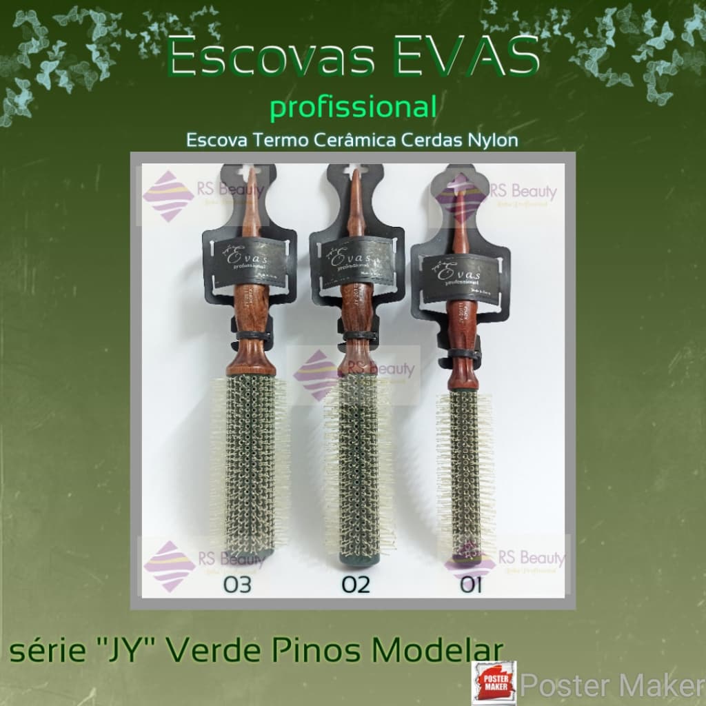 Escova Evas Cerâmica Sintética - Série JY - Verde Escura
