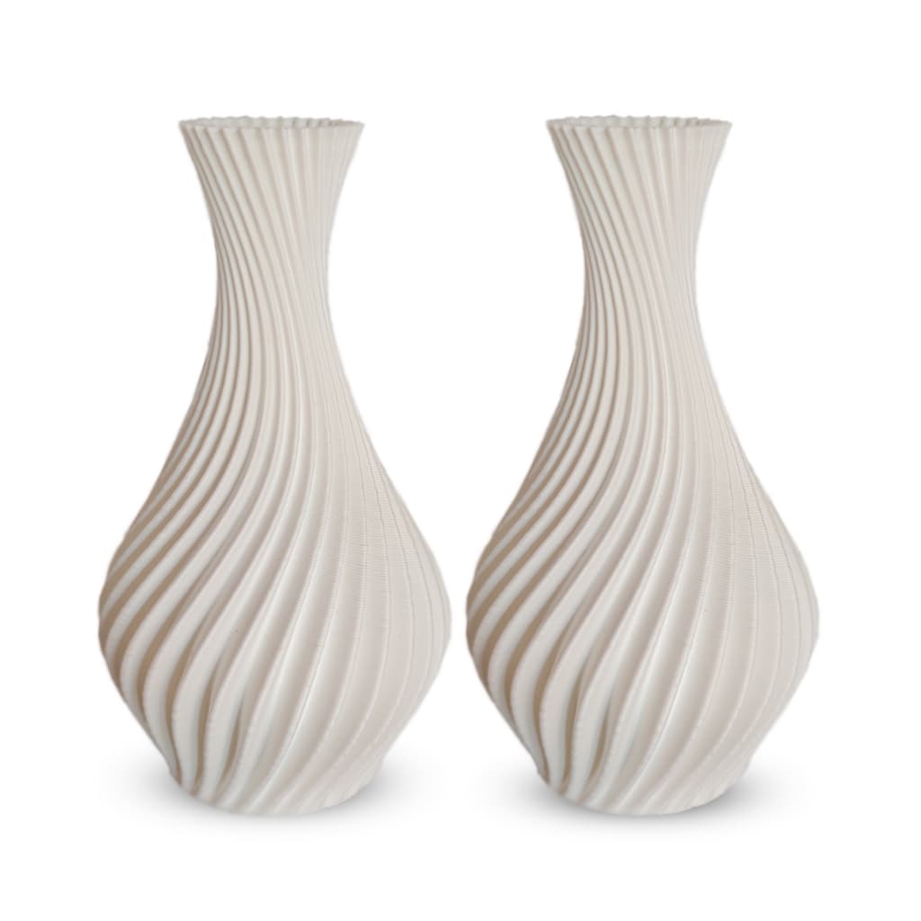 2 Vaso Jarro Espiral Para Flores Artificiais Decoração Sala Rack