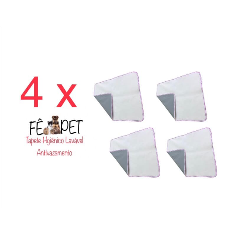 kit 4 Tapete Higiênico Lavável xixi Pet