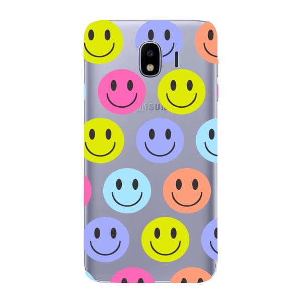 Capinha para Samsung J4 Anti Impacto Personalizada - Smiles coloridos com fundo transparente