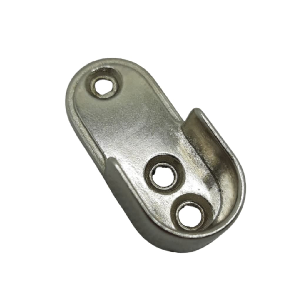 Suporte para Cabideiro Oblongo (Oval) Lateral Niquelado Reforçado - 02 unidades