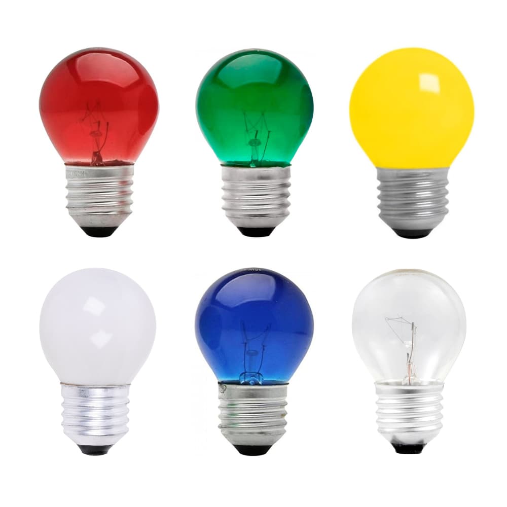 10 Unidades Lampada Bolinha Colorida Várias Cores 15w E27 127V Thompson - Promoção
