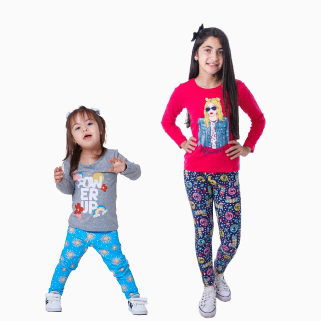 Kit 6 Peças de Roupas Feminino Infantil Inverno Sortidas –( 3 blusas + 3 legging ) do 1 ao 14 – Kit 3 Conjuntos Infantil Menina