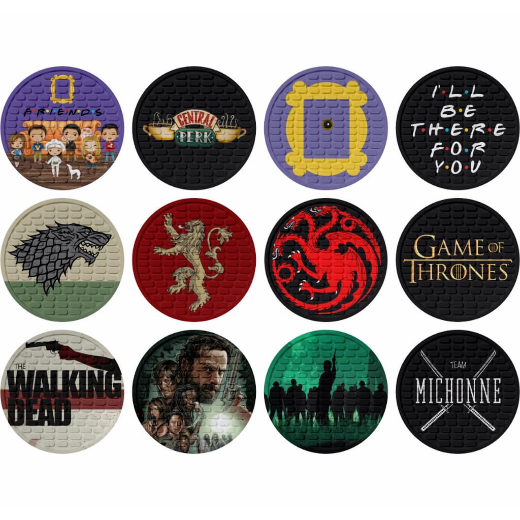 Porta Copos Friends Game Of Thrones The Walking Dead Series Geek Apoio Copo Decorativo Emborrachado