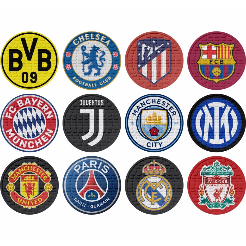 Porta Copos Times De Futebol Europeu Descanso De Copos Chopp Cerveja Qualidade Premium Emborrachado