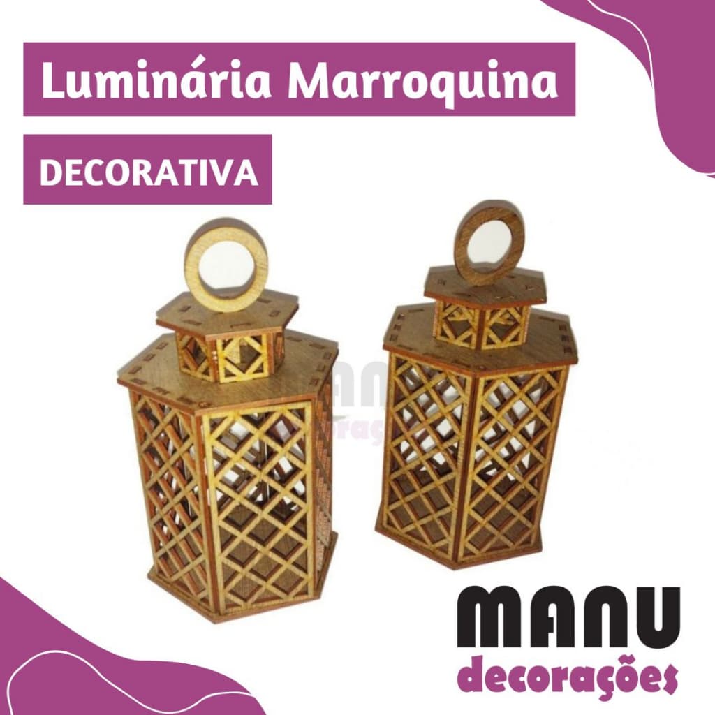 1 Luminária Marroquina Decorativa 16 cm / Luminária para Decoração / Somente Decorativa