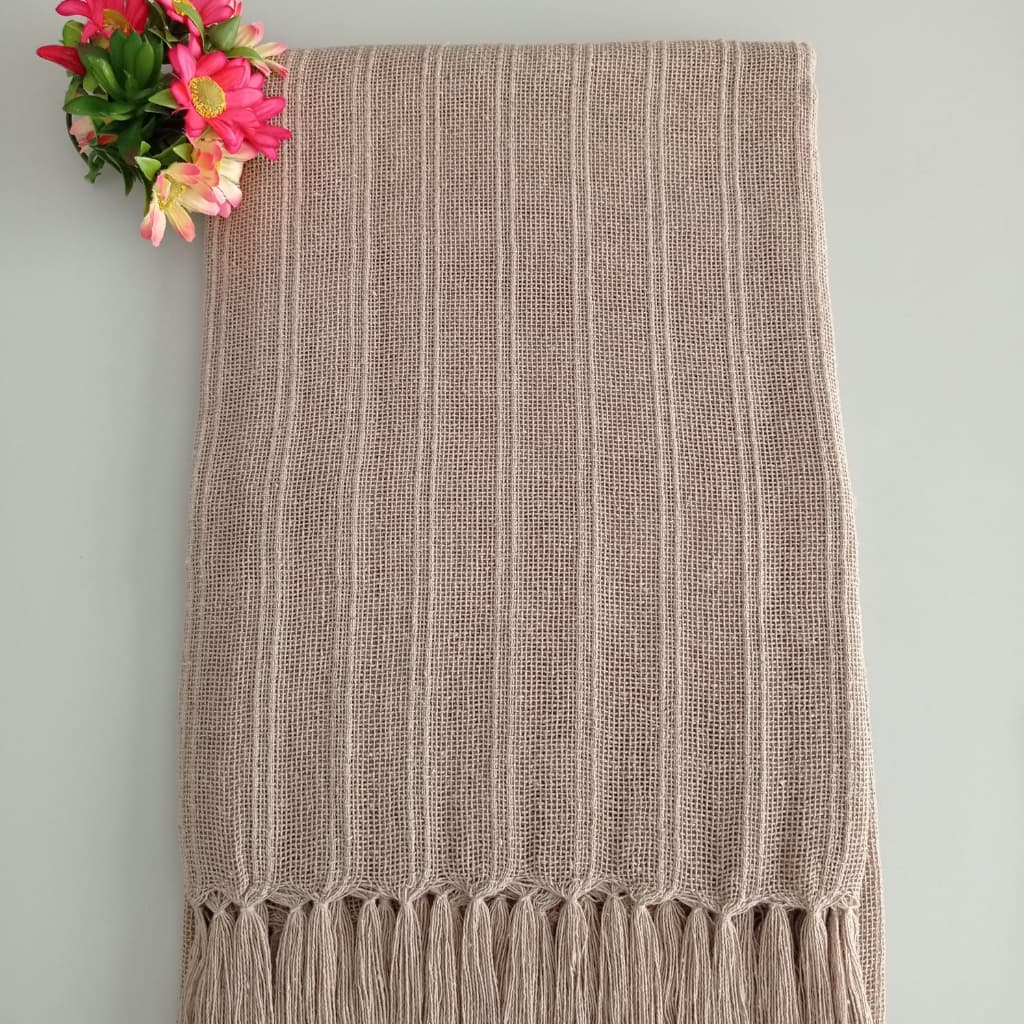Manta para sofa Rosa Seco, Artesanato Tear Mineiro Xale de sofa, decoração cama.
