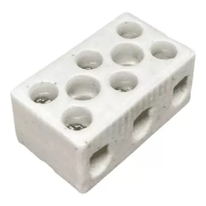 Conector De Porcelana Ceramica 16mm 3 Polos