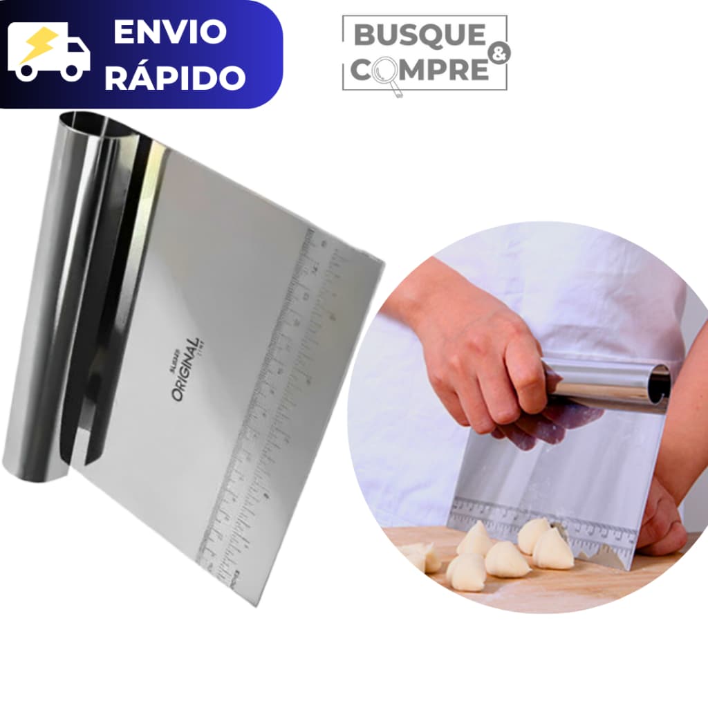 Espátula com Cabo Tubular Premium Cortador para Massas Pães Salgados Bolo Aço Inox Resistent Padaria