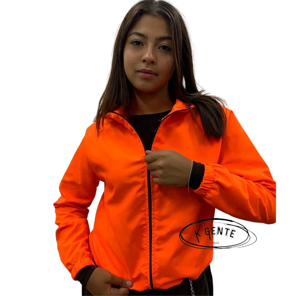 jaqueta blusa de frio corta vento feminina neon ciclismo academia caminhada