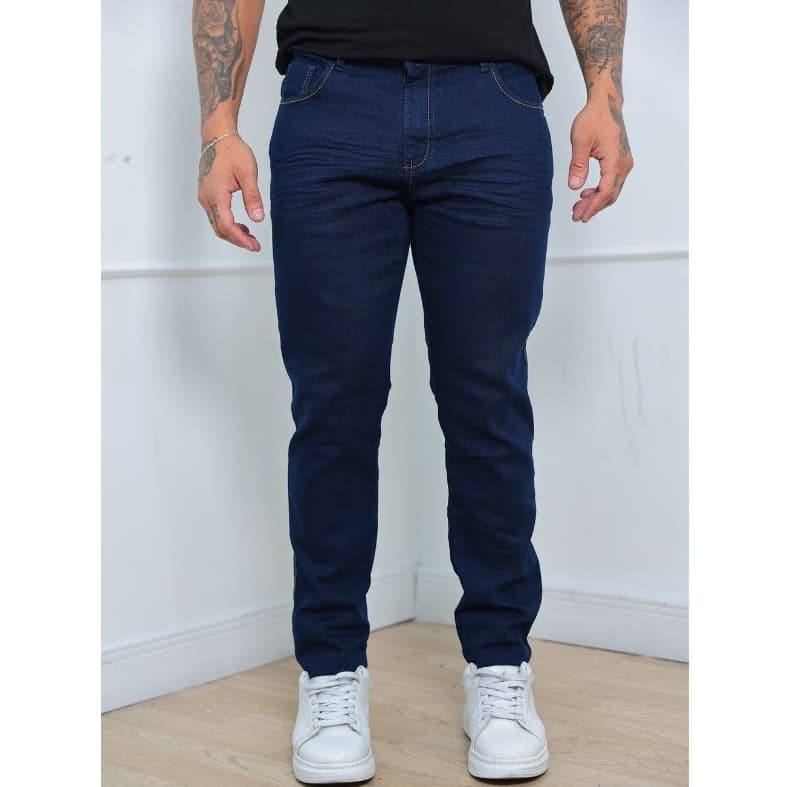 Calça Jeans  Azul Escura slim Linha Premium Para Trabalho