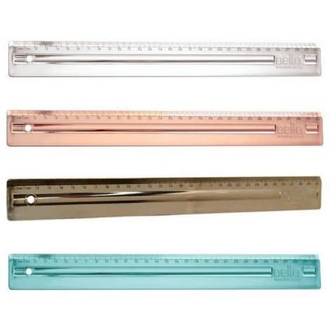 Régua Dello 30cm Metalizada Plástico.