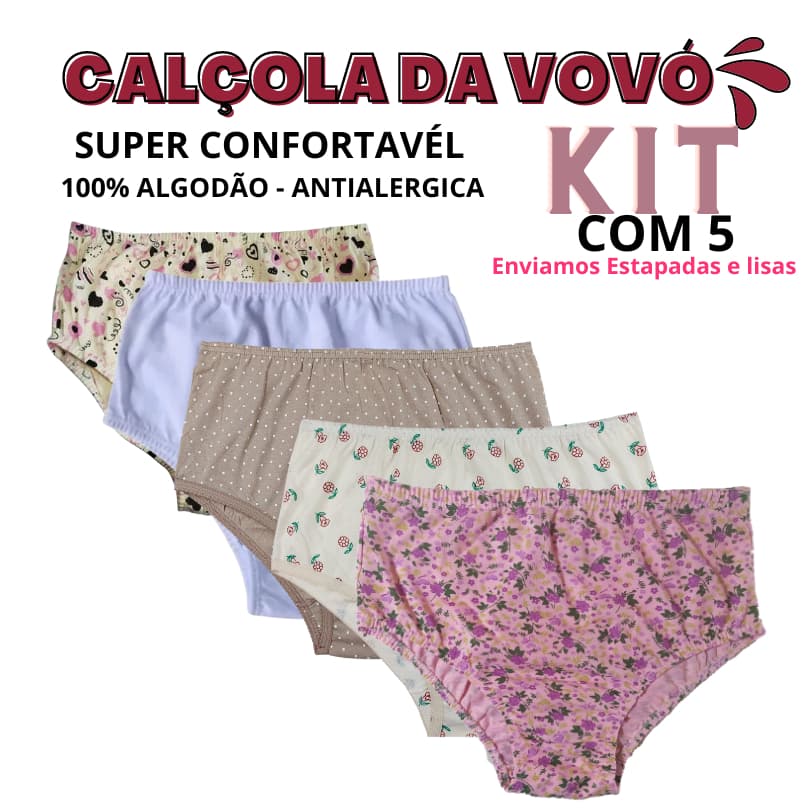 CALÇOLAS KIT COM 5 Calçola Senhora 100% Algodão antialérgica direto da fabrica boas e baratas