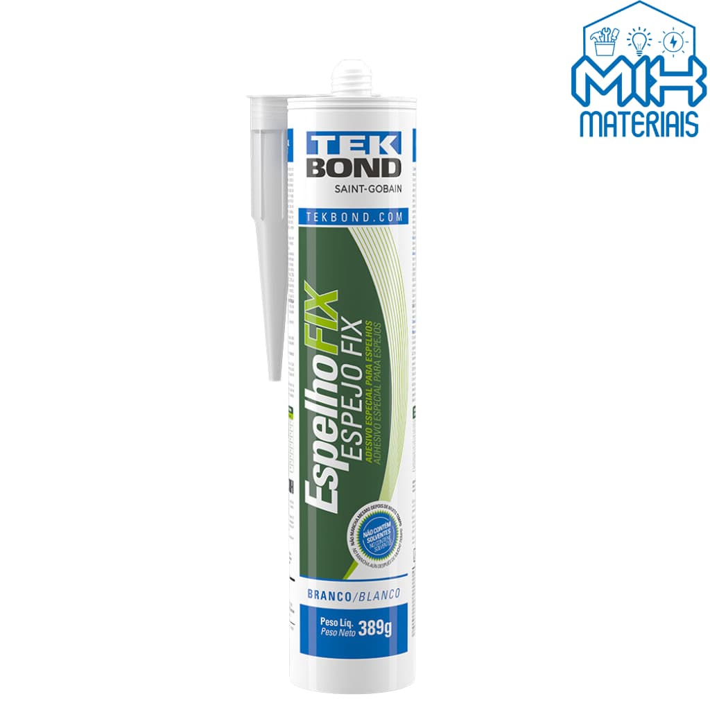 Silicone Adesivo Cola Fixa Espelho Vidro 389g Tekbond Branco
