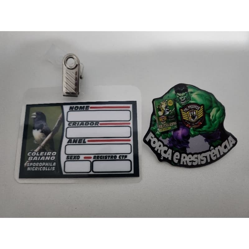 kit de Plaqueta Identificação e Gaiola Tal pássaros - COLEIRO