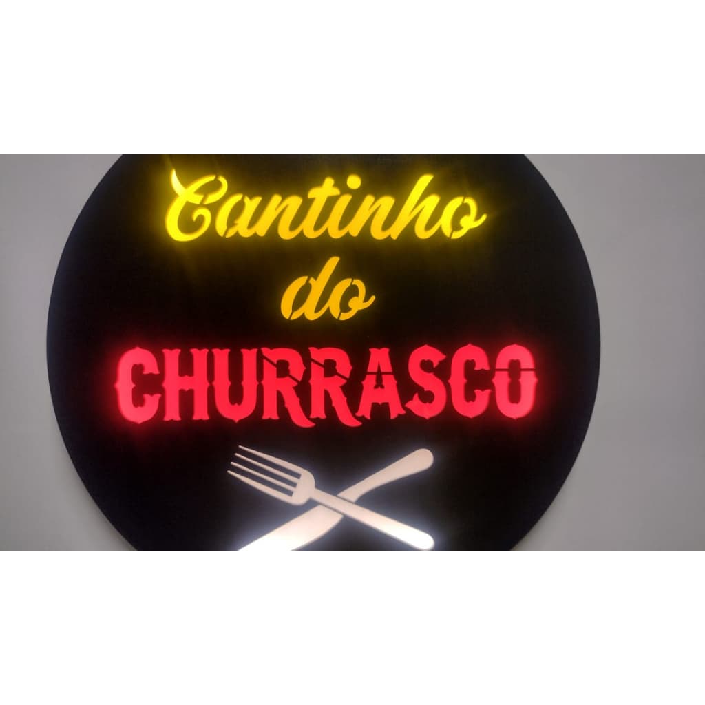 Luminoso Placa Cantinho do Churrasco Decoração Churrasqueira