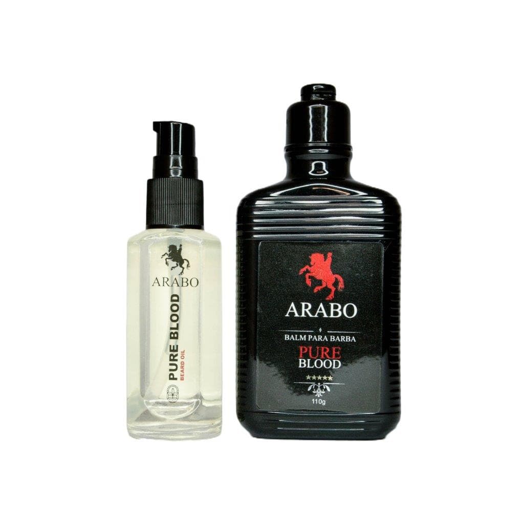 Kit Balm e Óleo para a Barba " Pure Blood " Óleo Vegetal ARABO
