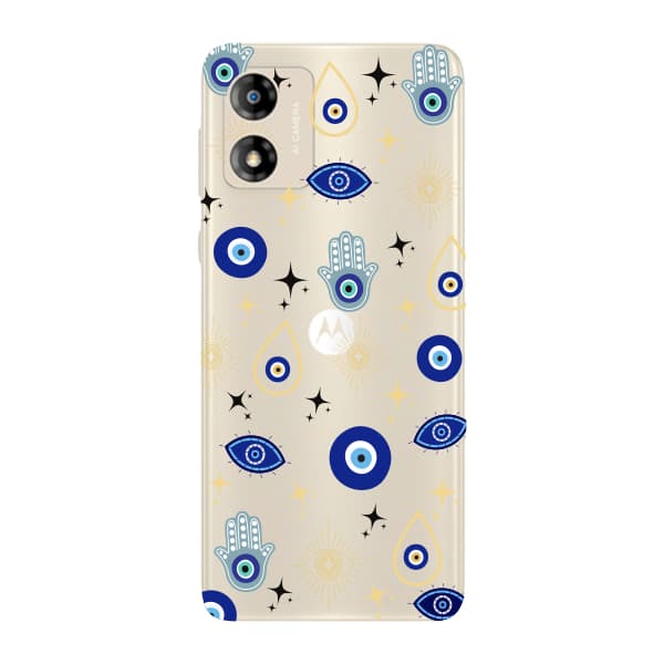 Capinha para Moto E13 Anti Impacto Personalizada - Olho Grego com funto transparente