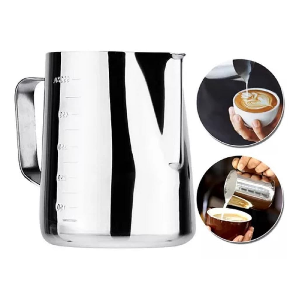 Leiteira Pitcher Para Cafe Barista 600ml Aço Inoxidáve