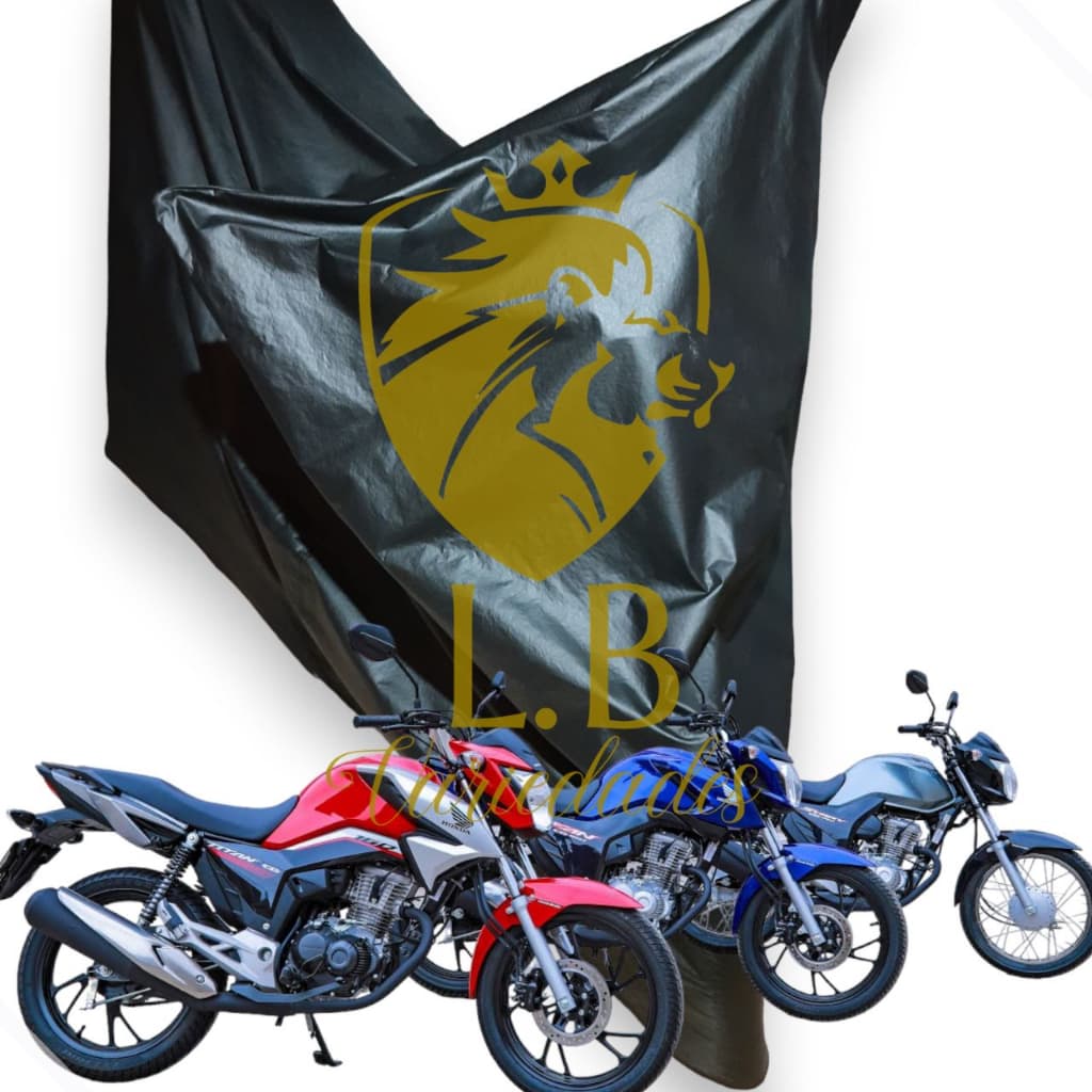 Capa Cobrir Moto Proteção Forrada FAN 160, CG, FAN125, TITAN, FACTOR, FAZER150 Impermeável Preta