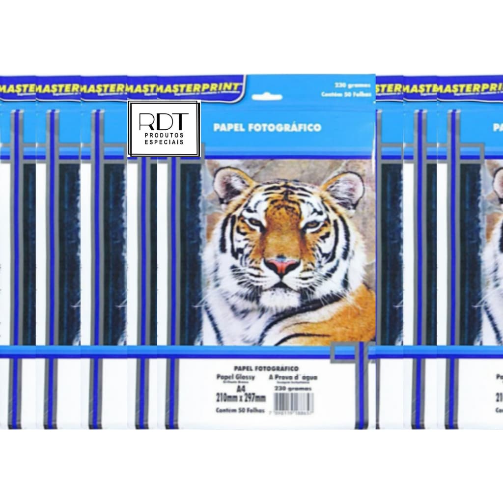 Papel fotográfico glossy A4 230g kit 100 folhas Masterprint
