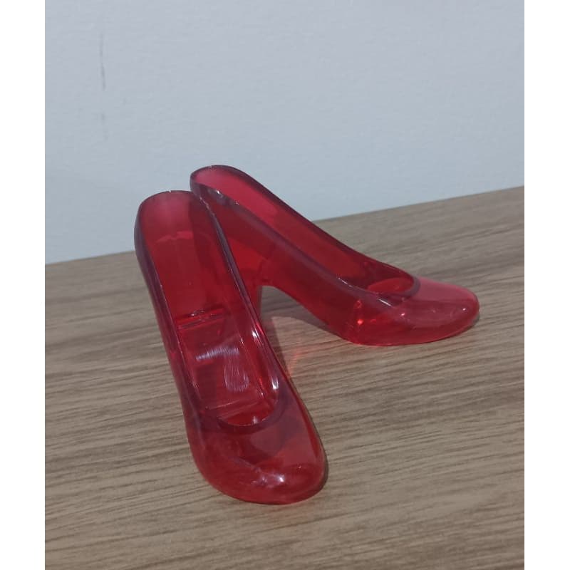 2 sapatinhos scarpin mini rosa, azul, vermelho cristal