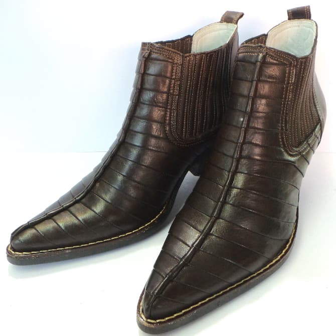 Botina Masculina Texana Country Bico Fino Escama Tatu Salto Carrapeta