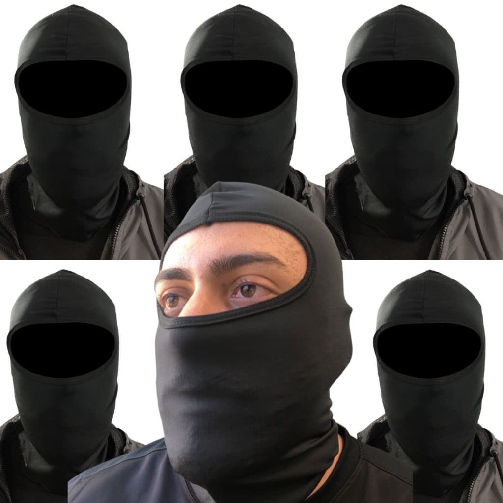 Toucas Ninjas Balaclava Moto Proteção Preta 5 Pecas