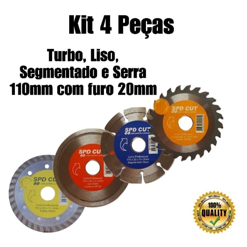 Kit 4 Peças Disco Diamantado + Serra para Maquita