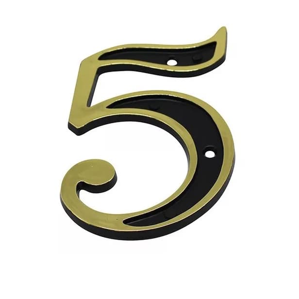 Numero Residencial Casa N° 5 Colonial Preto E Dourado