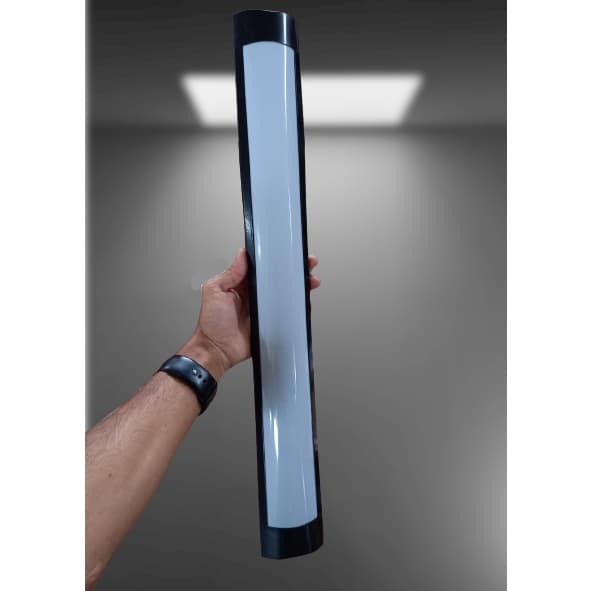 Luminaria Tubular Led Slim Preto 18w 50cm 3000k Branco Quente Avant Bivolt 110v/220v