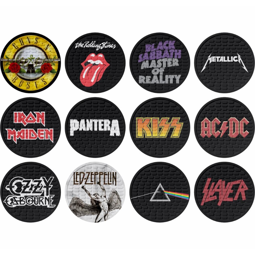 Porta Copos Bandas De Rock Descanso de Copos Xícaras Canecas Decoração Cozinha Mesa Bar Emborrachado