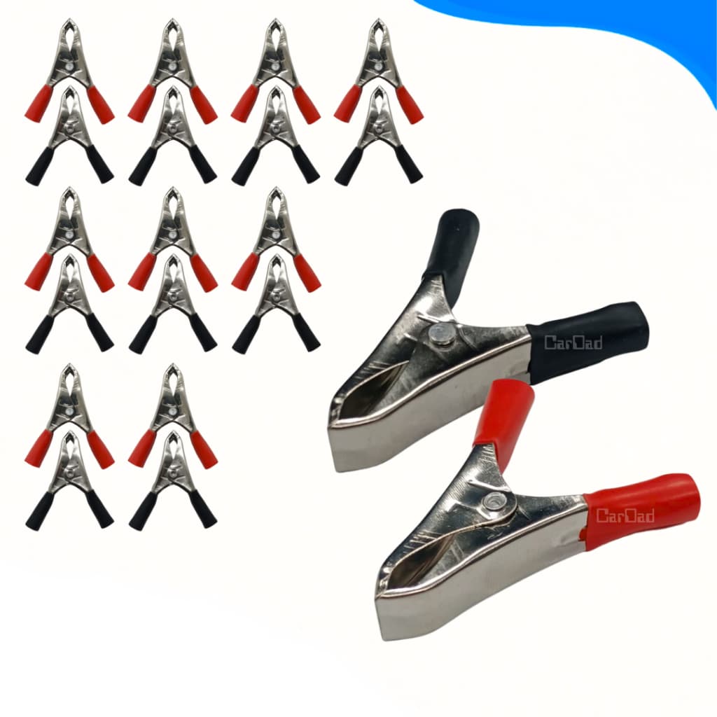 20un Garra Jacaré Pequena Clip Para Bateria 10a 5cm Vermelho