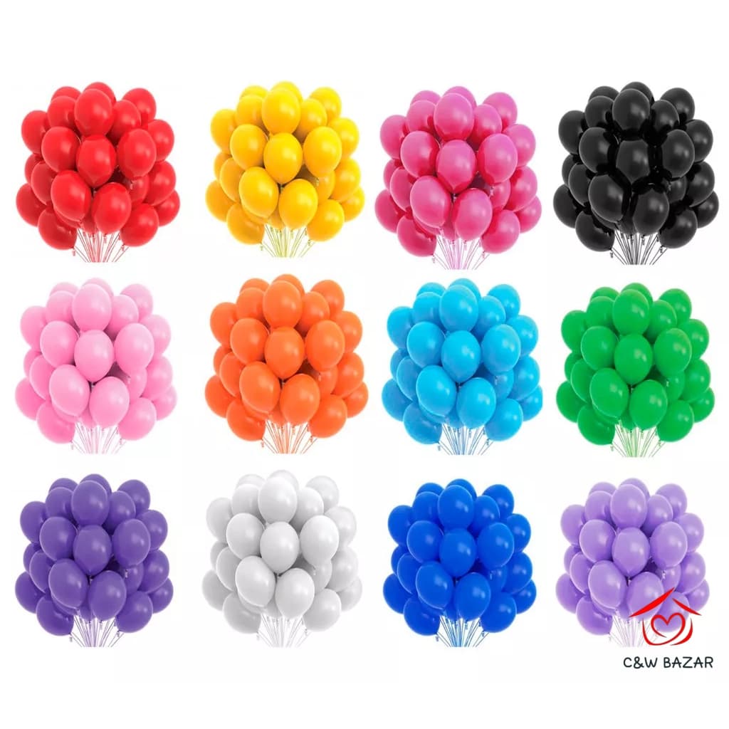 50 Unidades Balão Bexiga 7 Polegadas Latex Lisas Varias Cores Para Festas e Decorações