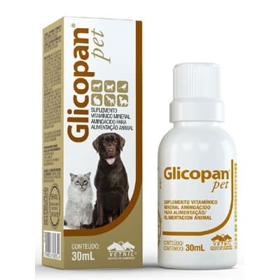 Glicopan Pet 30ML - Suplemento Vitamínico Para Cães, Gatos, Aves, Roedores, Répteis e Mustelídeos