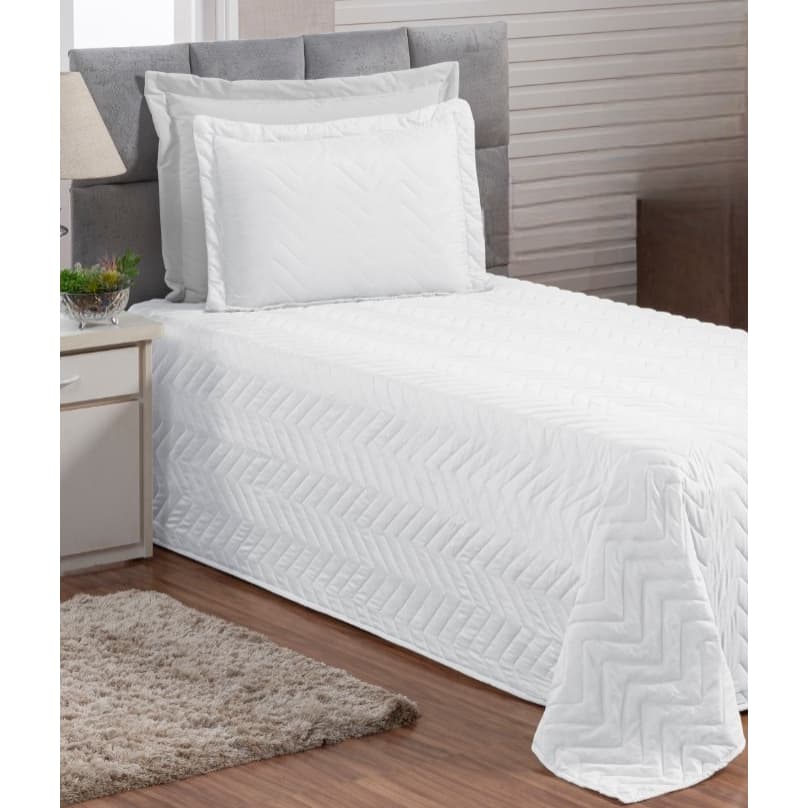 Kit Cobre leito Pratic Solteiro Matelado Face Única 02 Peças Branco