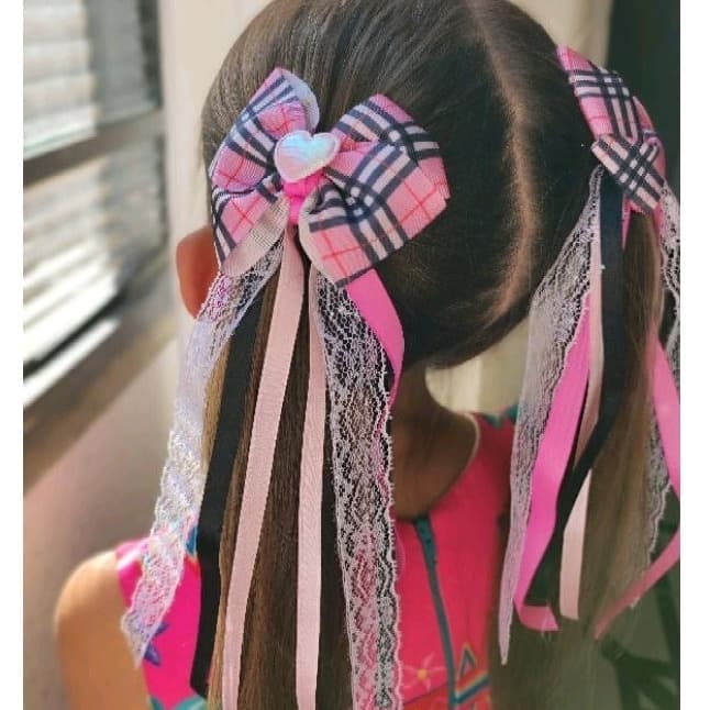 Par de laço em X  junino, festa junina, lacinhos juninos infantil menina