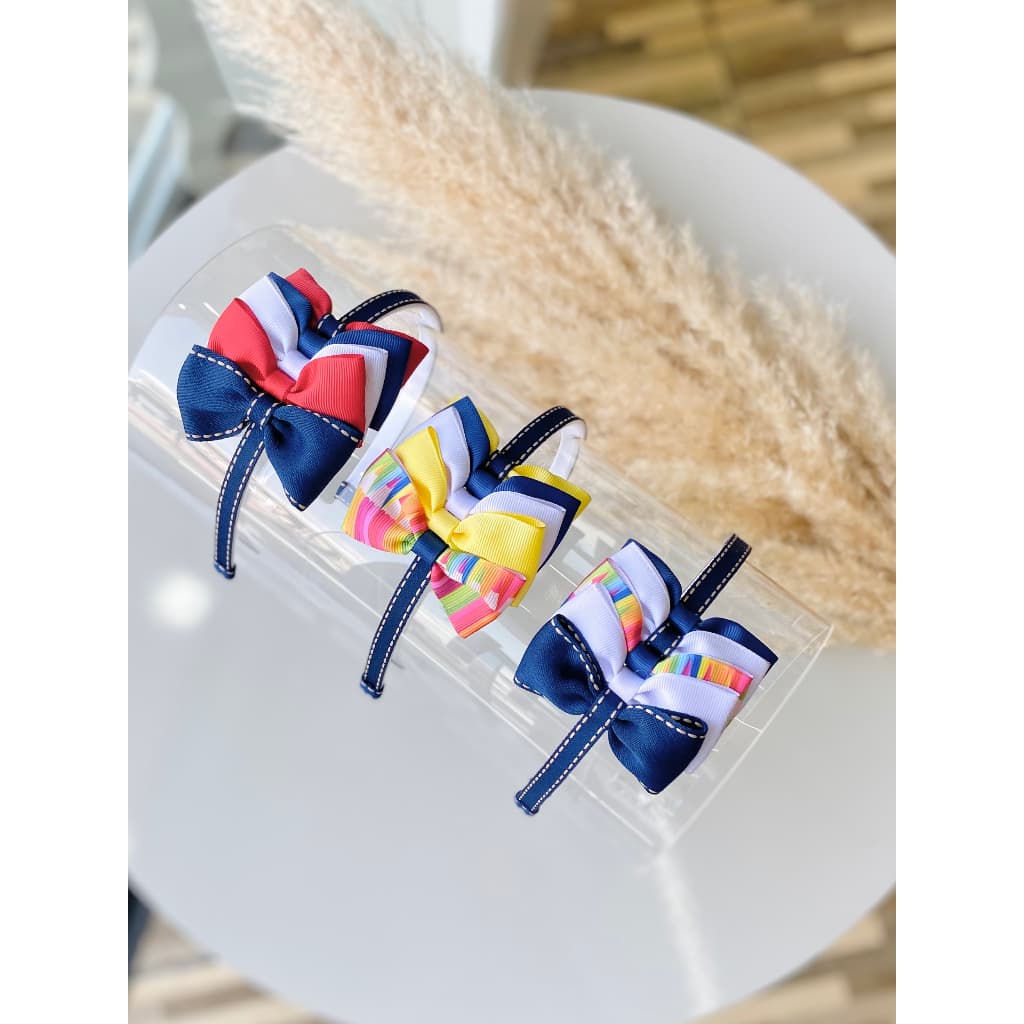 Tiara Infantil Escolar / Arco Infantil Escolar / Diadema Infantil Modelo Laços Gravata