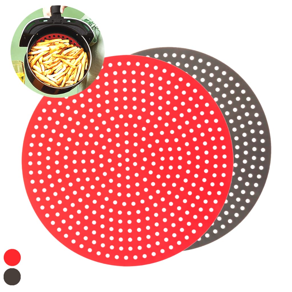 Tapete  de Silicone Air Fryer Antiaderente Não Gruda Redondo Fritadeira Universal Grande