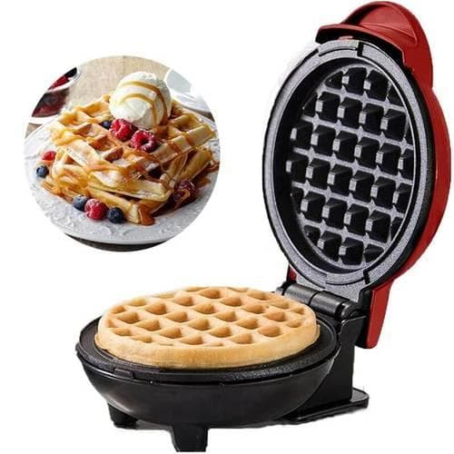 Mini Maquina De Waffles Panquecas Automático Elétricos Portátil 110v Doméstica 350w - 13cm