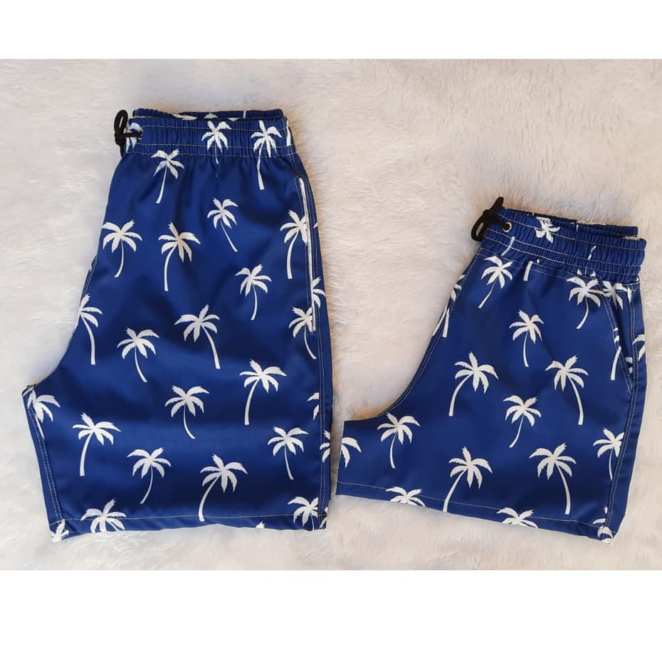 Short Casal Mozão Conjunto Mauricinho Casal Moda Praia Verão Tactel Elastano Bermuda