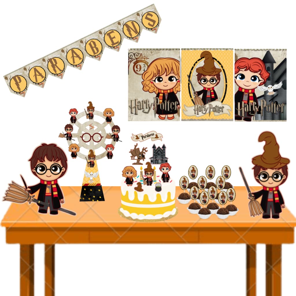 Kit festa em casa Harry Potter decoração aniversário monta facil