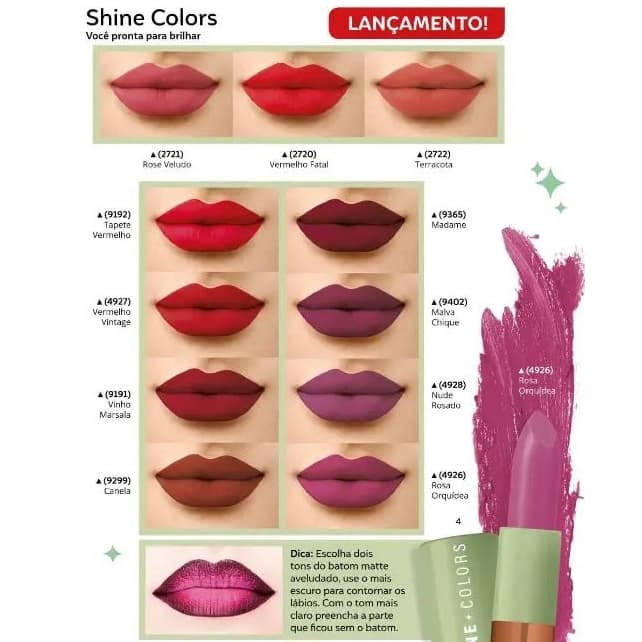 Batom Shine Colors  Matte Aveludado - 4g - Abelha Rainha