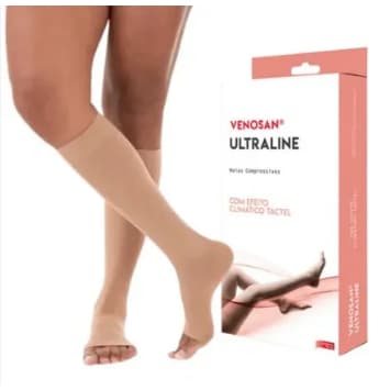 Meia Venosan 4000 Ultraline Compressão 20-30mmHg 3/4 Panturrilha - Ponteira Aberta