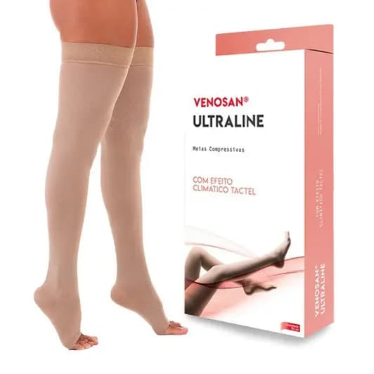 Meia Venosan 4000 Ultraline Compressão 20-30mmHg 7/8 Meia-Coxa - Ponteira Aberta