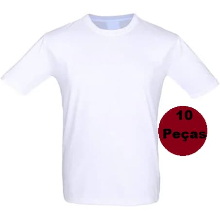 10 Camisetas Brancas Lisas para Sublimação, Revenda Kit