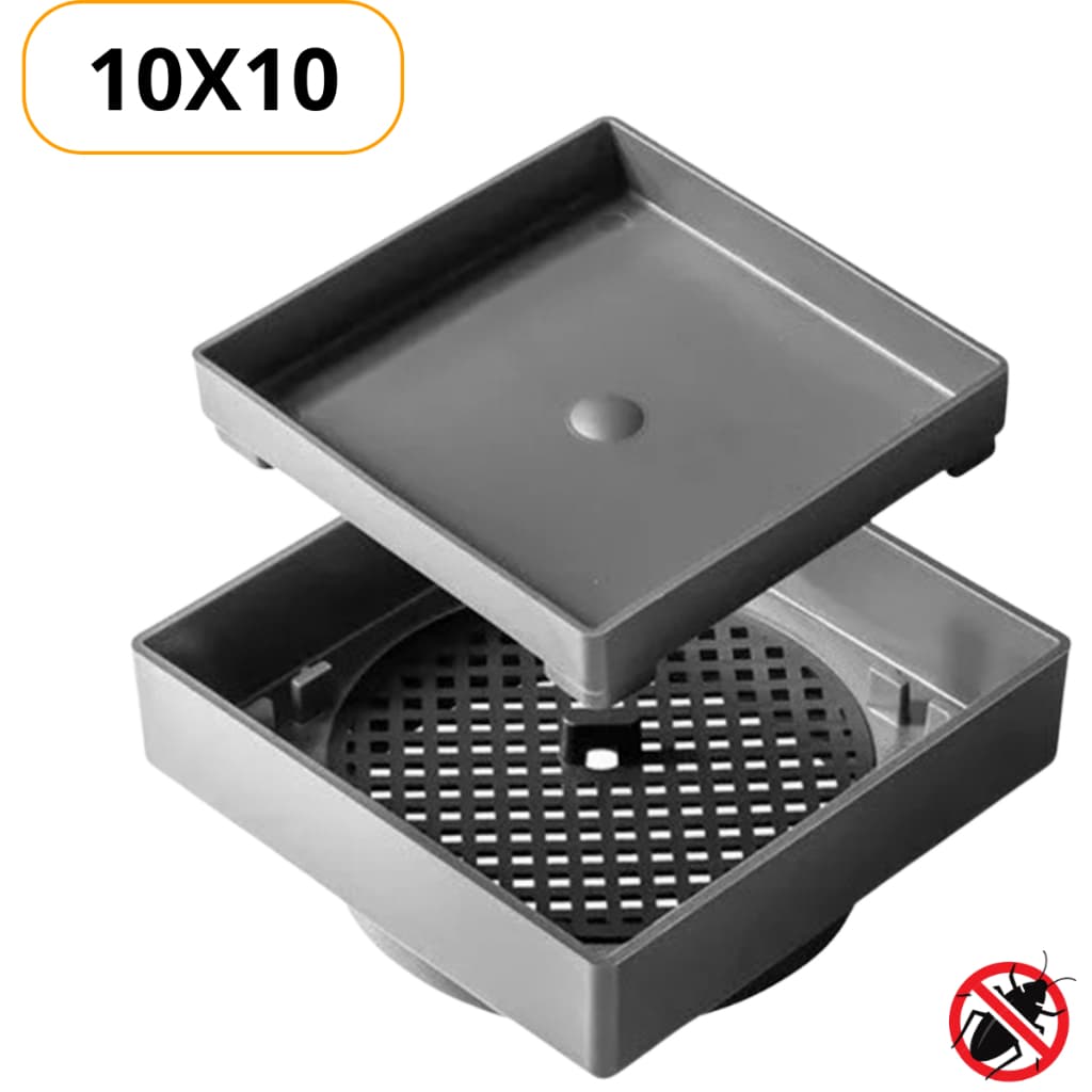 Ralo 10x10 cm Invisível Oculto Anti Odor/inseto Inteligente Cinza